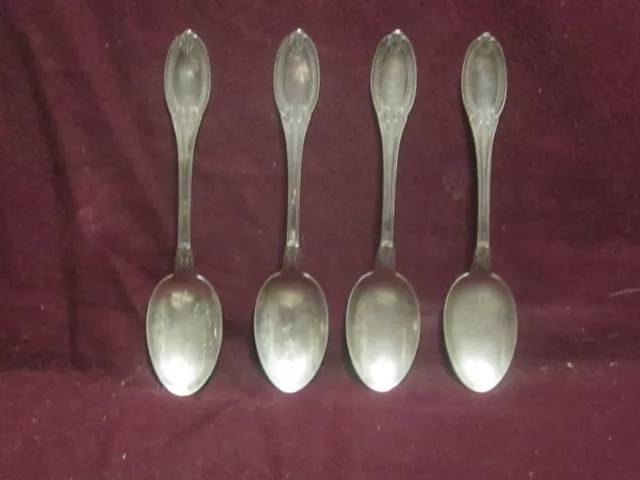 4pc  800 Silver DEMITASSE SPOON  4 3/8" 53g no mono 800 77PA  Palmero hallmark