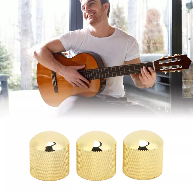 3 Pcs Guitare Bouton Métal Or Résistance à L'usure Précise Basse Tonalité De Vo 3