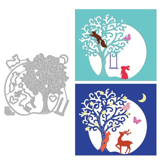 TREE, ANIMALS & CIRCLE FRAME Dies - Deer, Bird, Swing 🌸 Cuttlebug, Sizzix etc