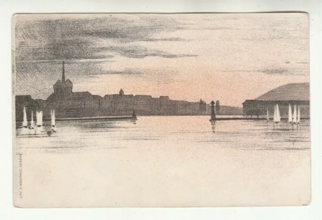 AK Genf, Künstlerkarte, ca. 1900, Lith. A. Noverraz, Geneve