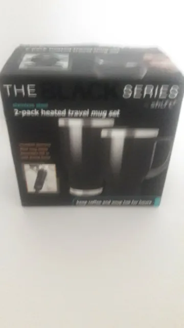 The Black Series Stressless Steel 2-Pack Heated Travel Mug Set.