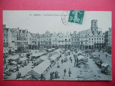 ARRAS  :  La Petite Place un Jour de Marché.......VO.1908.