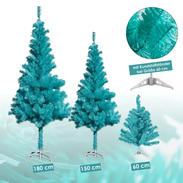 KÜNSTLICHER WEIHNACHTSBAUM TÜRKIS inkl. Ständer Tannenbaum Christbaum 60180cm EUR 13,48