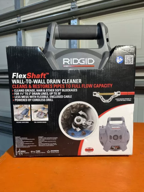 NEW!! Ridgid FlexShaft K9-12 Wall to Wall Drain Cleaning Machine 74978 Gray 30FT