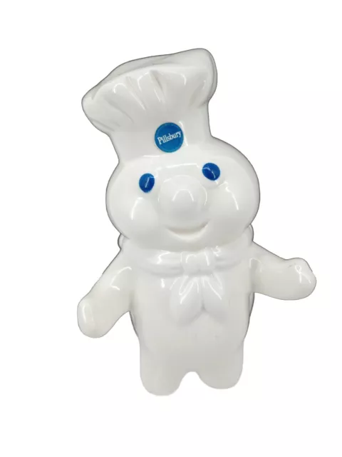 Vintage 1988 Pillsbury Doughboy & Flour Sack 8" Ceramic Kitchen Utensil Holder