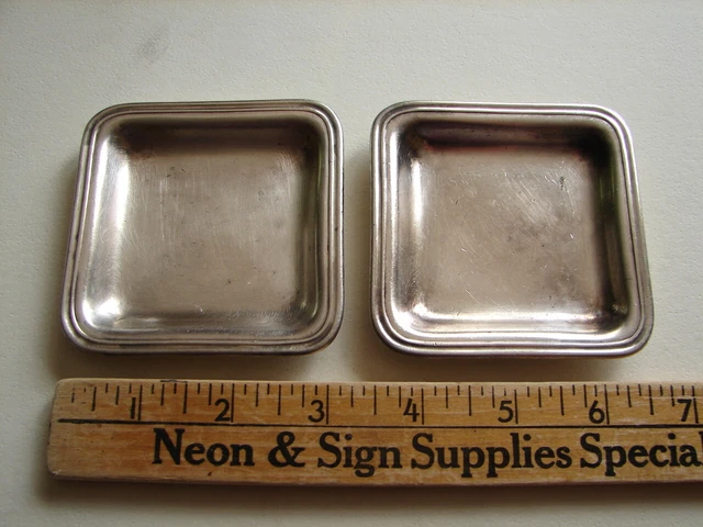 TWO NY Central & Hudson River Railroad Silver Butter Pats NYC&HRR