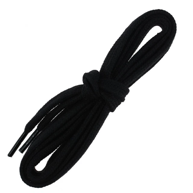 Les Lacets Français. Lacets plats et épais. SNEAKERS, Coton. Noir.  -