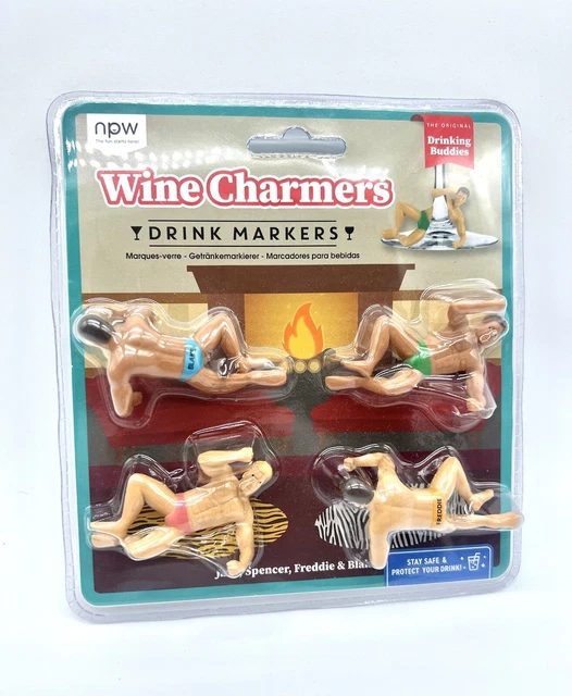 Marcador de bebida dijes de vino los amigos bebedores originales soltera fiesta sellado