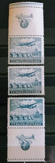 Tschechoslowakei 1946, Mi. Nr. 492 + 2 x Zf, postfrisch