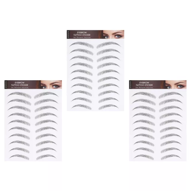 Temporary Brow 3pcs Waterproof Shaping Stickers for Black Hair