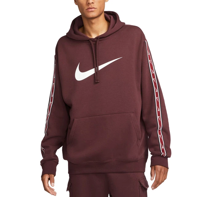 Nike Felpa da Uomo con Cappuccio Repeat Rosso Taglia XL Cod DX2028-652