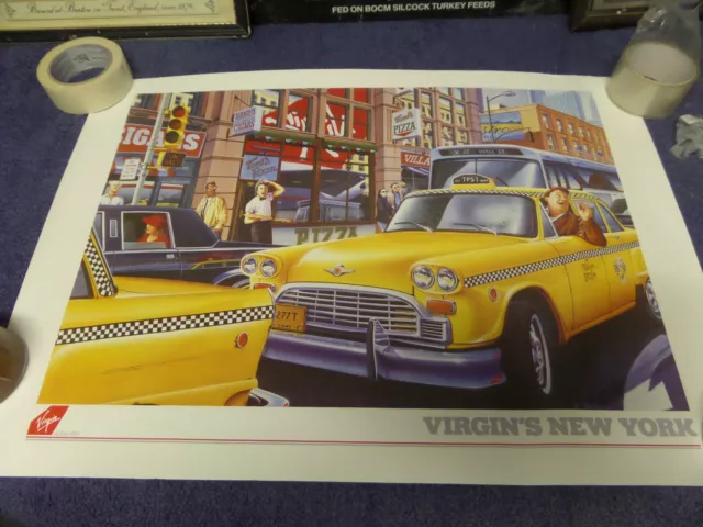 virgin atlantic advertising posters , vintage retro excellent cond unusual