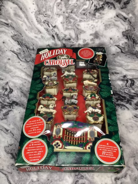 Vintage 90's Mr Christmas Musical Horse 21 Songs Holiday Carousel UK Transformer