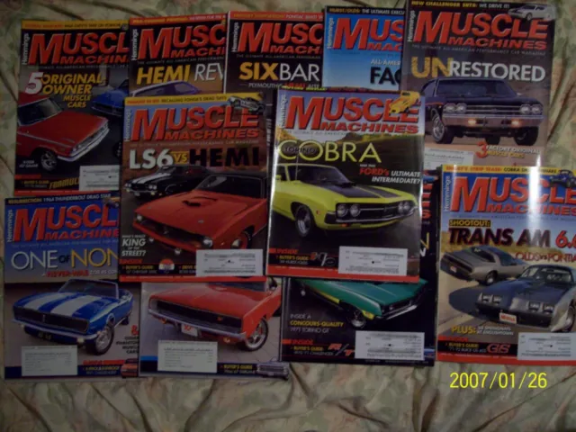 Hemmings Muscle Machines Magazine, Lot/11 Issues, 2008, 2009, 2011