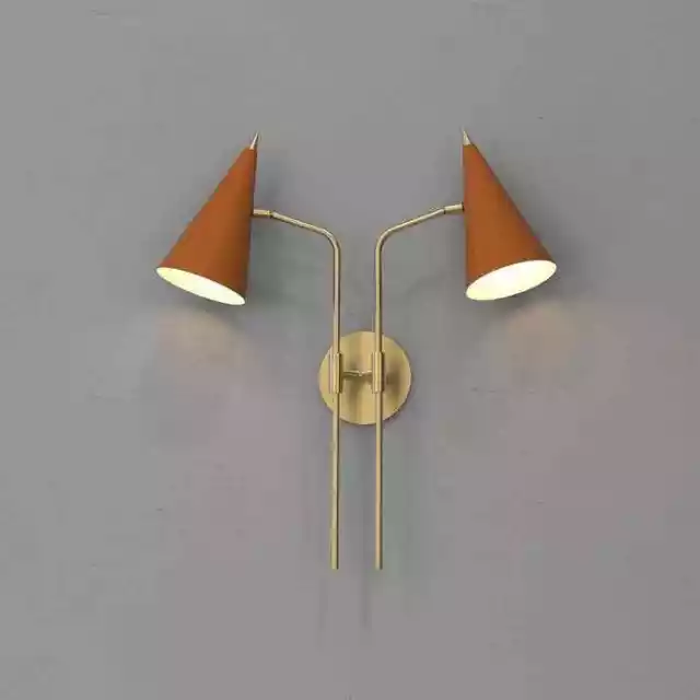 Modern Double shade Brass Wall Light Fixture Handmade Modern decor