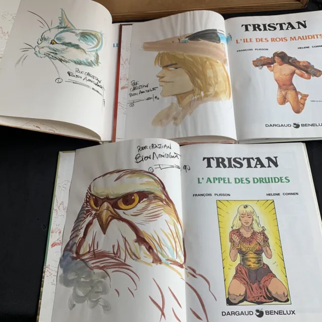 Lot 3 BD Dédicacées - F. PLISSON - TRISTAN Tome 1, 2 et 3 En E.O - TBE