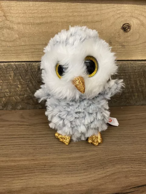 Ty Beanie Boo Owlette The Grey Owl 6” Tall TySilk