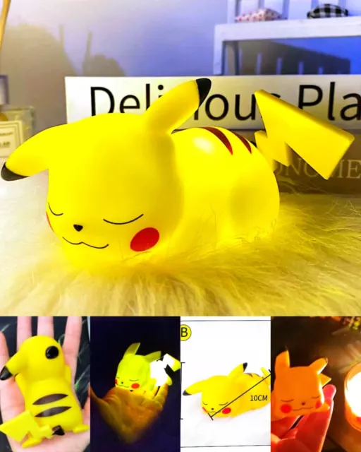 Veilleuse Pokémon Pikachu pour enfants lampe de chevet figurine d'anime  mignonne ornements de chambre à coucher jouets Shoes pour enfants cadeau de  Noël