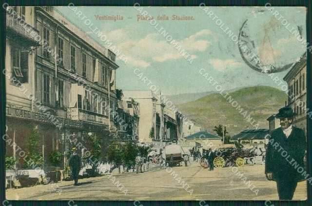 Imperia Ventimiglia Carrozze ABRASA PIEGHINE cartolina KV5638