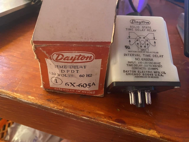 Dayton General Purpose Relay Time Delay 6X-605A (Bs-152)