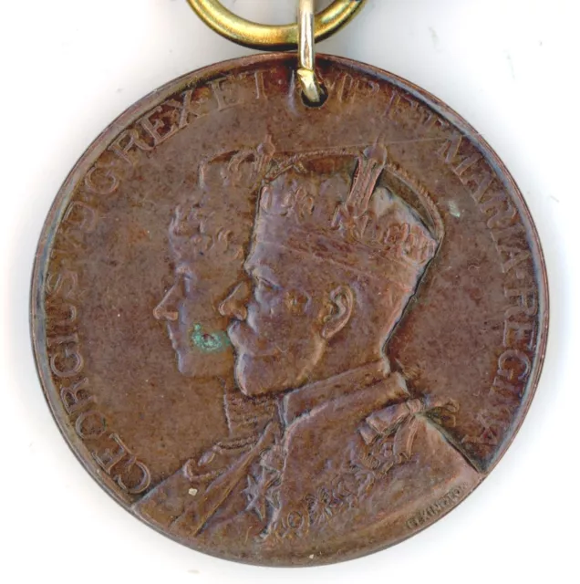 Coronation of King George V 1911 medal medallion bronze antique royal #6 history
