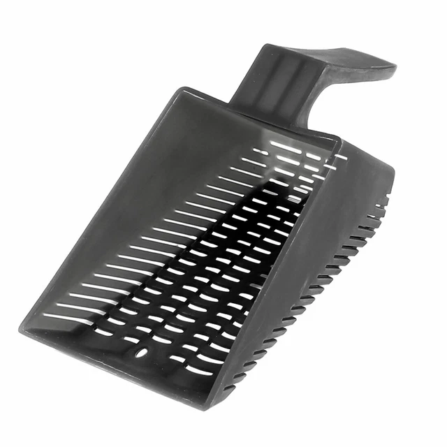 Aquarium Fish Tank Plastic Gravel Sand Scoop Shovel Scraper Cleaning Pan Gray