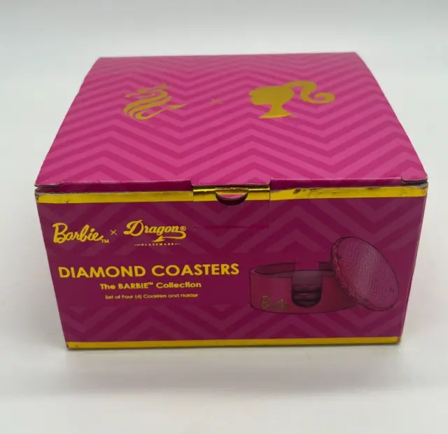 Barbie x Dragon cristalería diamantes posavasadas rosa cristal para bebidas conjunto de 4