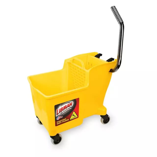 32 Quart Yellow Libman Mop Bucket with Integrated Wringer, Free Shipping