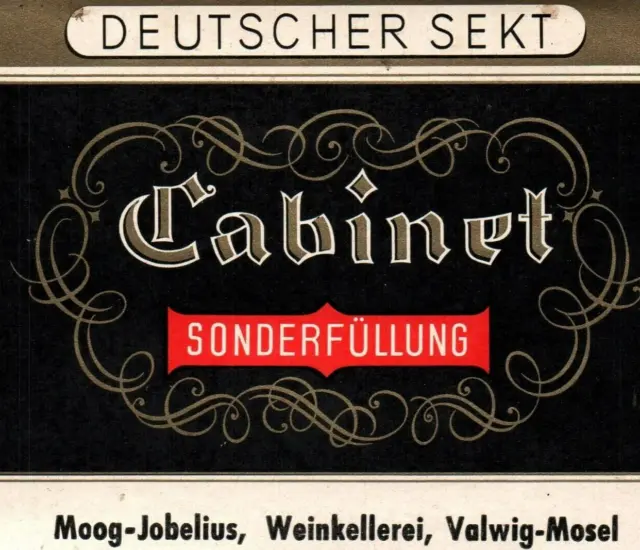 Cabinet Sonderfullung Weinkellerei  1950's-60's German Wine Label Original Moog
