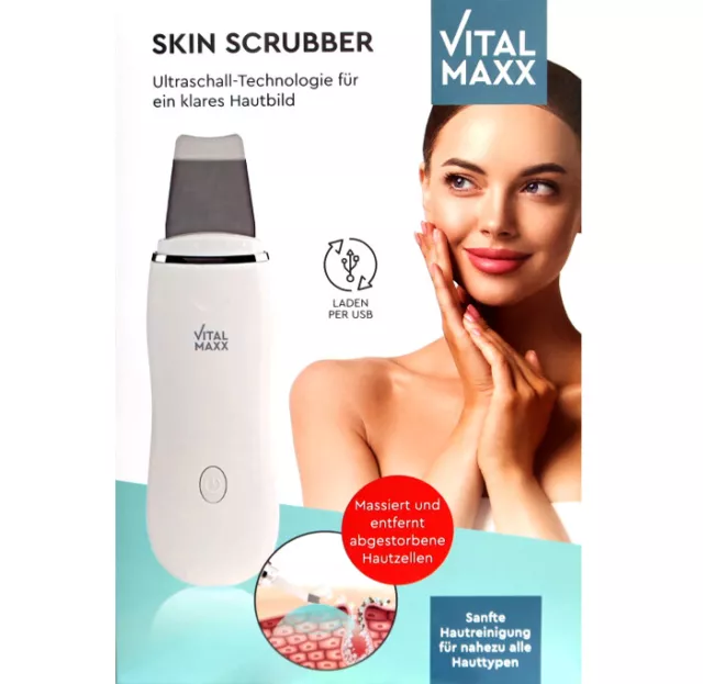 Ultraschall Peelinggerät VITALmaxx Skin Gesichtsreinigung Vibrationsmassage *