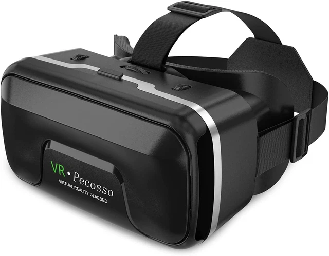 Pecosso VR Headset Virtual Reality Glasses Compatible with Remote, Black