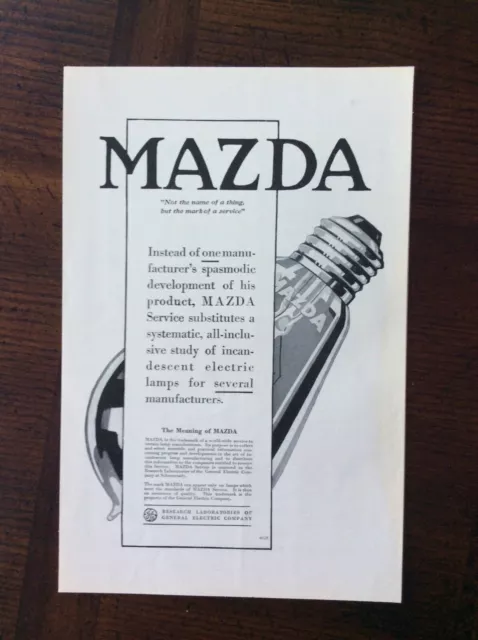 1916 vintage original print ad General Electric Company Mazda Incandescent Lamp