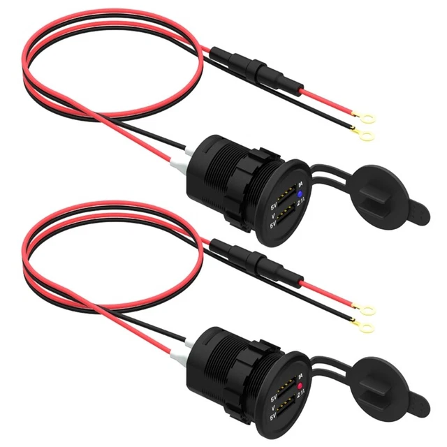 IP66 Water Proof 12V for  2 USB Motorcycle  Charger Connector