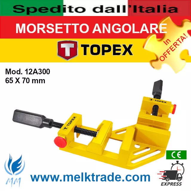 MORSETTO ANGOLARE 65X70 mm A SERRAGGIO RAPIDO - 12A300 - Qualità TOPEX!!!