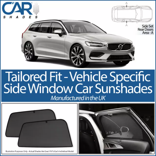 Volvo V60 Estate 2019> CAR SHADES UK TAILORED UV SIDE WINDOW SUN BLINDS SHADE