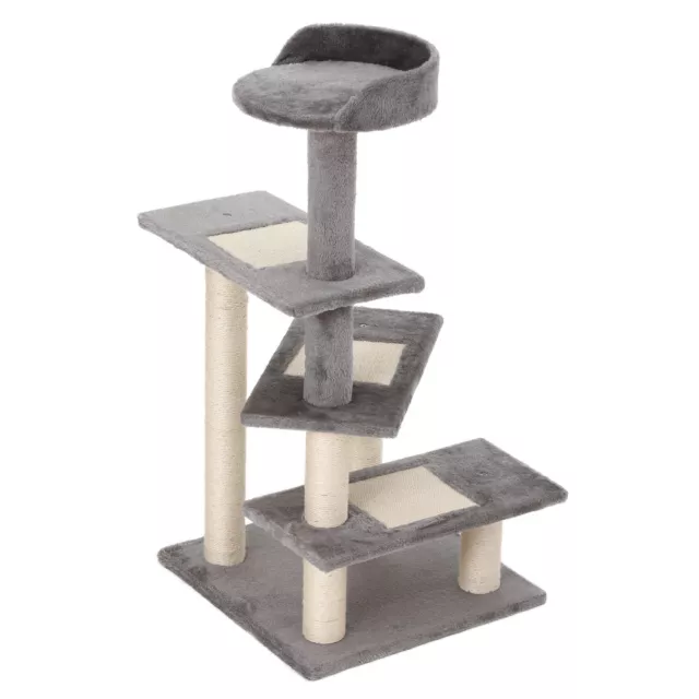 Cat Tree Activity Center Kitten Climbing Tower Scratching Post Plush Pawhut