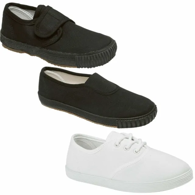 Unisex Pe Pumps Bambini Ragazzi Ragazze Ritorno A Scuola Scarpe Pe. Plimsolls Scarpe