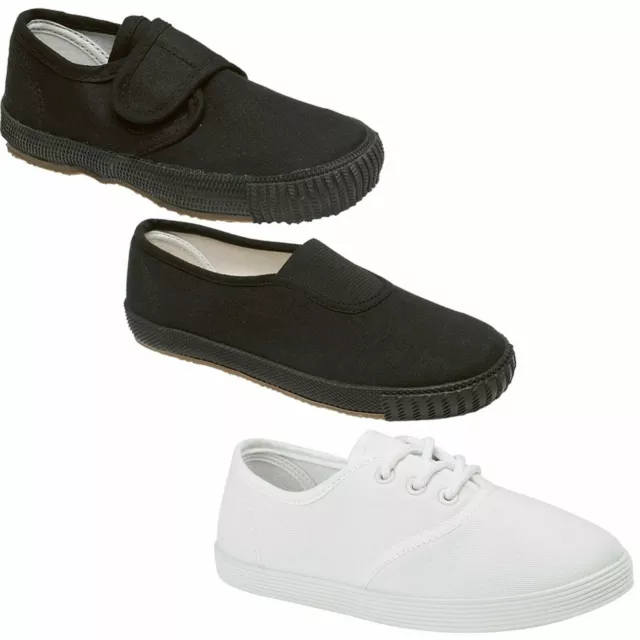 Unisex Pe Pumps Childrens Boys Girls Back To School Trainers Pe. Plimsolls Shoes