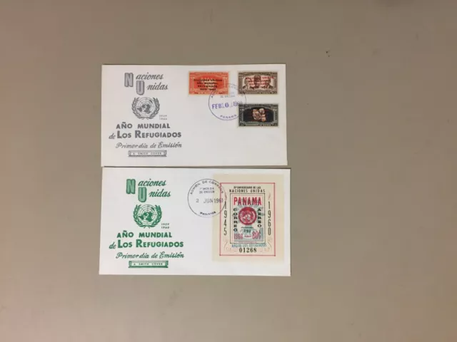 two PANAMA fdc:set overprint stamps,SS