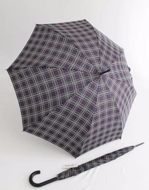 HAPPY RAIN Stockschirm blau karierter Regenschirm für Damen und Herren 41059