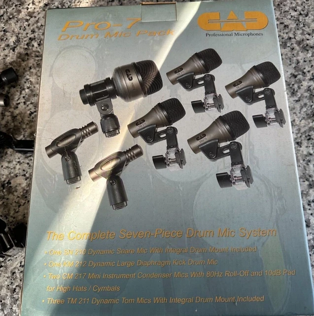 7-Pieces CAD Pro-7 ~ Drum Microphones Kit With Case & Box
