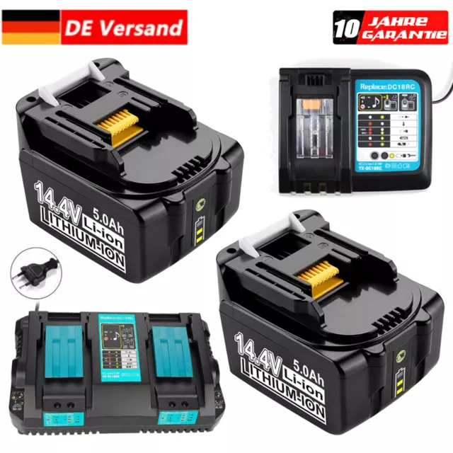 4X 14,4V Für Makita  Akku 5,0Ah BL1430B Ersatzakku Li-ion BL1415 BL1440