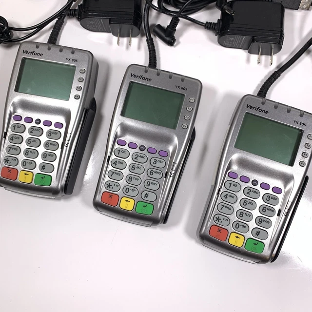 VERIFONE VX805 POS USB Pin Pad Credit/Debit Card Reader + Power Cords ...