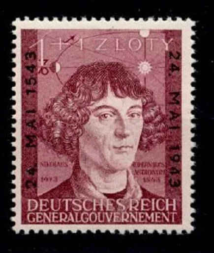 Astronom Nikolaus Kopernikus (1473-1543). 1W. GG Deutsches Reich 1943