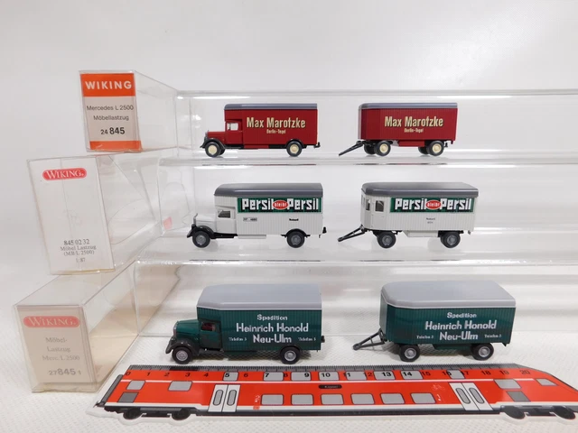 DP406-0,5# 3X Herpa H0 1:87 Hängerzug MB Spedition Vogt Lorenz Häring