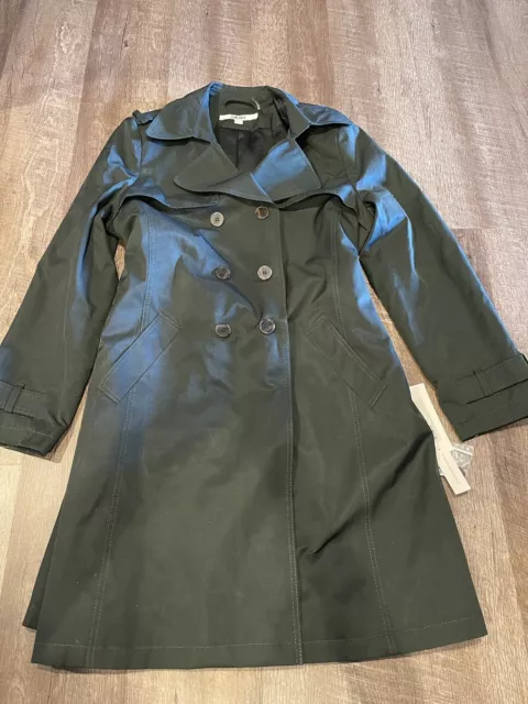 DKNY Double Belted Rain Trench Coat-Dark Green-XL-NWT-Water Repellent