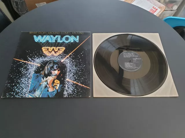 Waylon Jennings What Goes Around Comes Around 1979 Uk 12" Vinyl Record Lp Ex/Vg+