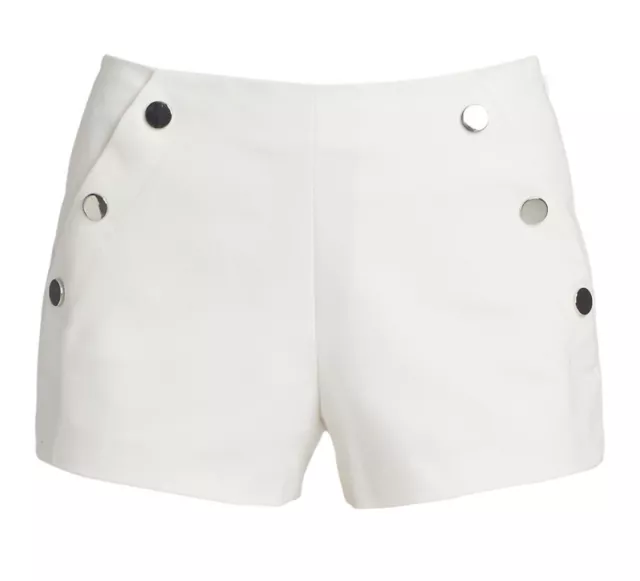 Ramy Brook Drew Button Detail Shorts size 6 ivory