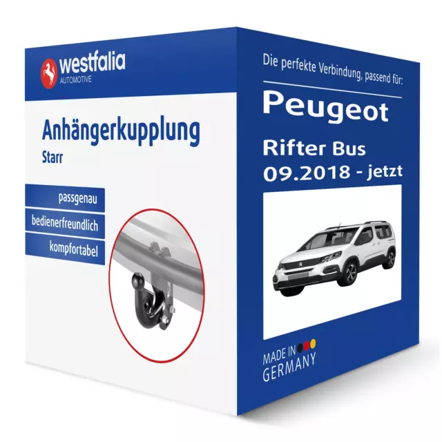 Westfalia Anhängerkupplung starr für PEUGEOT Rifter Bus AHK