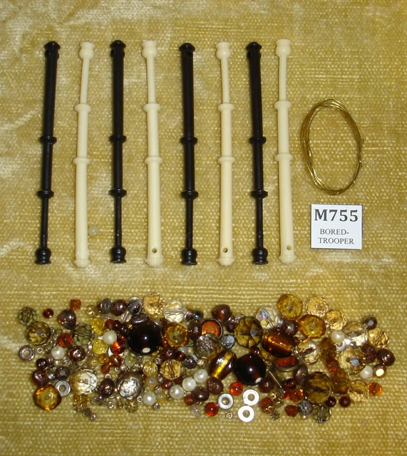 BOBINAS DE ENCAJE DE PLÁSTICO + CUENTAS Surtido HACER BRIZLES Vintage MEZCLA DE VIDRIO ÁMBAR #2